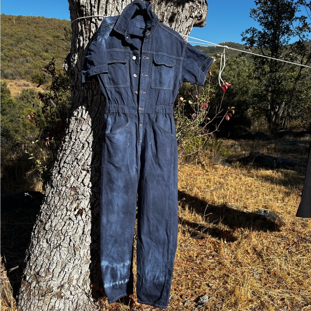 We The Free Blue Jumpsuit- Denim Hand dyed- boho, streetwear Size Small - Picture 1 of 14